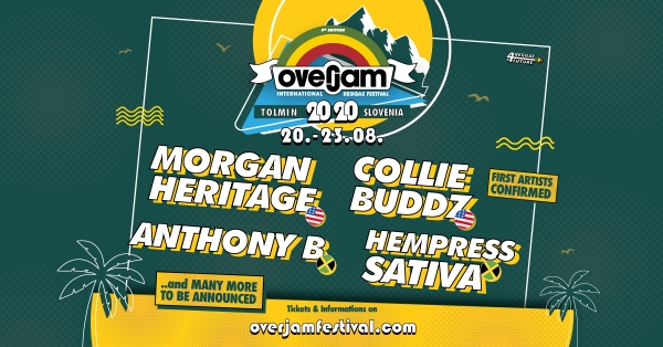 Morgan Heritage, Anthony B, Hempress Sativa i Collie Buddz prvi najavljeni izvođači Overjam Festivala